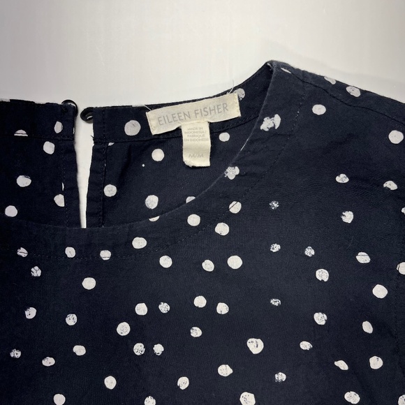 Eileen Fisher Black and White Dot Dress Size Medium EUC - Picture 2 of 5
